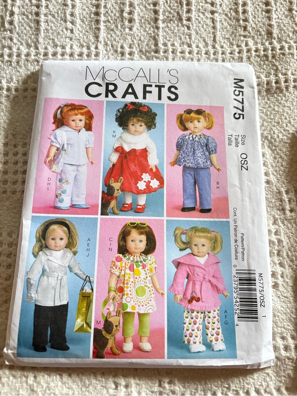 McCall’s Crafts Pattern M5775 for 19” Doll Clothes
